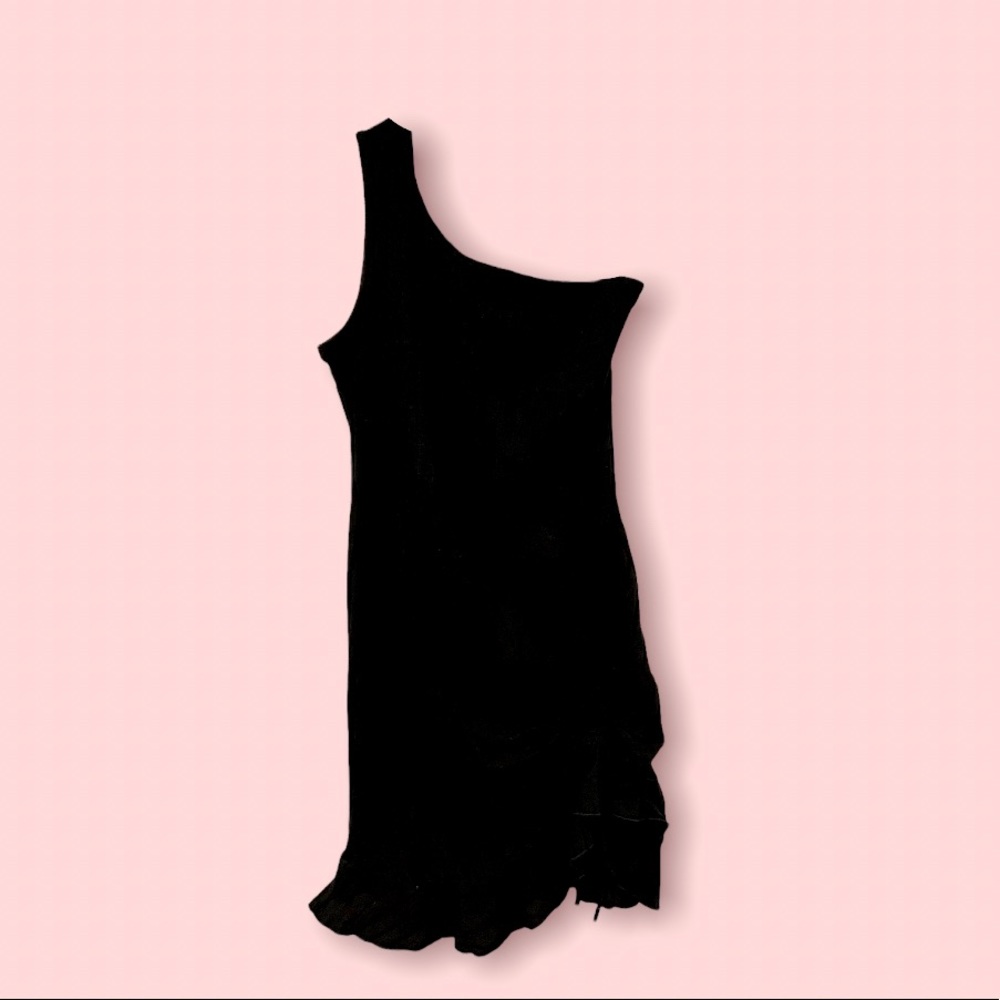 Ribbed One-Shoulder Ruched
Drawstring Dress
Size:L